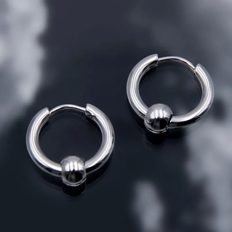 Lunivop INS Hiphop Punk Goth Cross Spike Dangle Hoop Earrings for Women Men Anti-allergic Titanium Stainless Steel Pin Cool Earrings