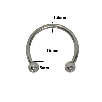 Lunivop 1PC Stainless Steel Big Size Straight Barbell Rings Curved Banana Penis Tragus Large Horseshoe Rings Ear Piercing jewelry