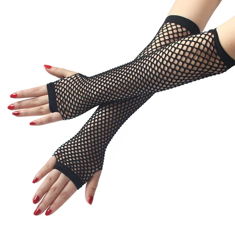 Lunivop Women Fashion Neon Fishnet Fingerless Long Gloves Leg Arm Cuff Party Wear Fancy Dress for Womens Sexy Beautiful Arm Warmer