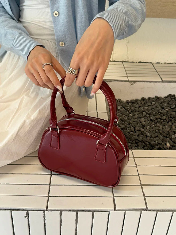 Lunivop   Faionable Small Square Bag Women's Handbag Versatile Single oulder Crossbody Bowling Bag Handheld Bag Premium PU Leather