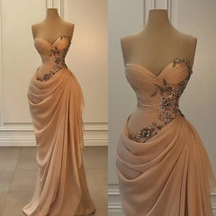 Lunivop  Stunning Evening Dresses Elegant Pleats Crystal Beaded Sweetheart Prom Dress Waist Decor Dress for Special Ocn