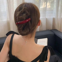 Lunivop  Fashion High Ponytail Twisted Hair Claws for Women Simple Solid Color Smooth Banana Shape Hair Clip Barrette Hair Accessories