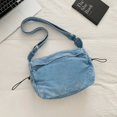 Lunivop Blue Denim Messenger Bags Women 100% Cotton Crossbody Bags Preppy Style Cloth Shoulder Bags Korea Style Leisure Satchels