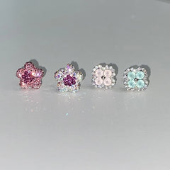 Lunivop 1 PCS New Fashion Four Leaf Clover Zircon Crystal Ear Bone Nail 316L Medical Titanium Steel Earrings for Women Y2K Cute Jewelry