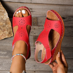 Lunivop  Women's High Heel Sandals Large Size Slip-On Thick Bottom Fish Mouth Hollow out Roman Style Fashionable Sandals