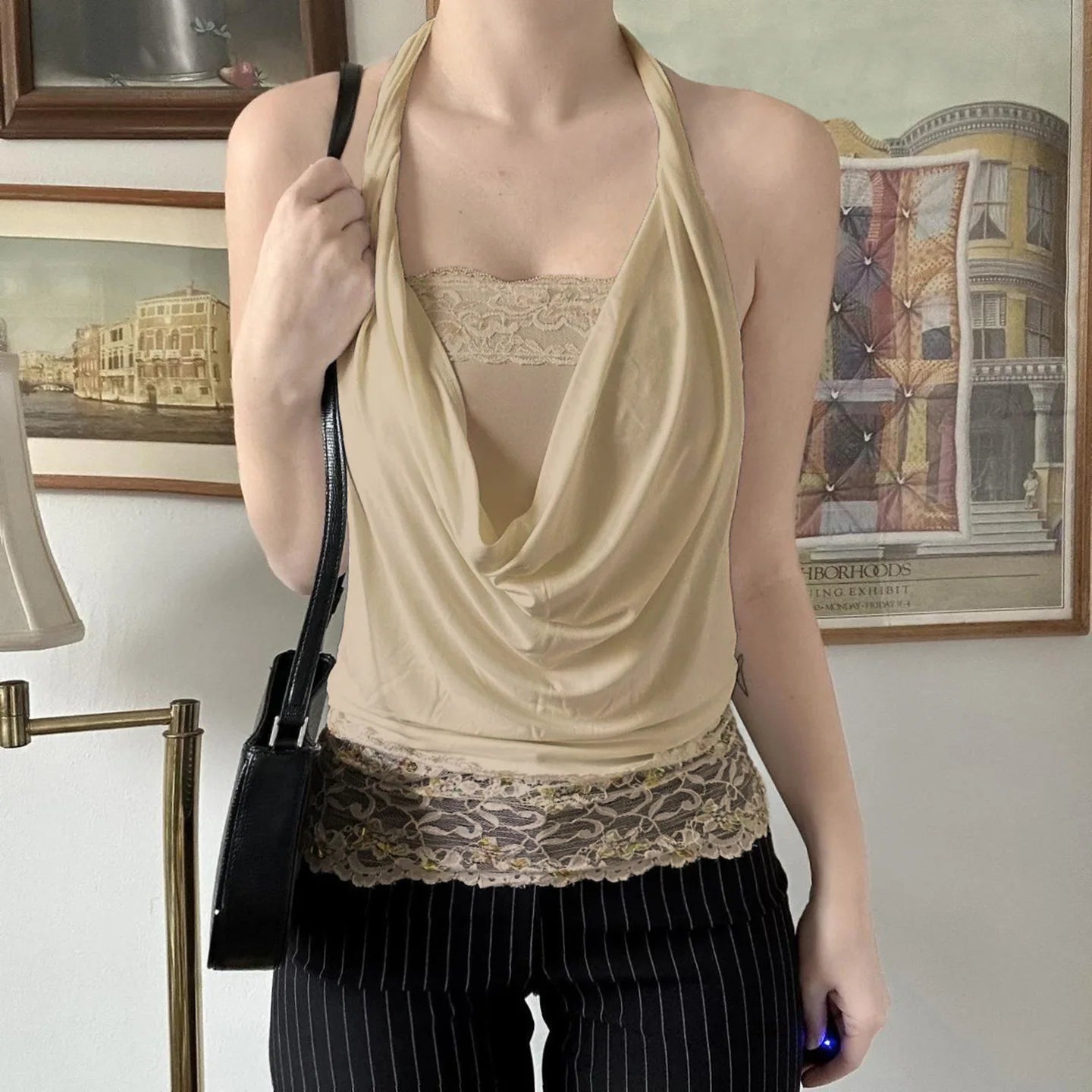 Lunivop Swinging Neck Casual Fashion Tank Top Boho Chic Summer White Sleeveless Crop Top Vacation Style Outfits Lady Vest