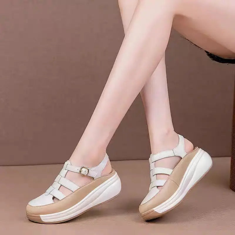 Lunivop Summer New Women’s Shoes Fashion Hollow Out Breathable Mixed Colors Soft Sole Wedges Sandals Shoes for Women Sandalias