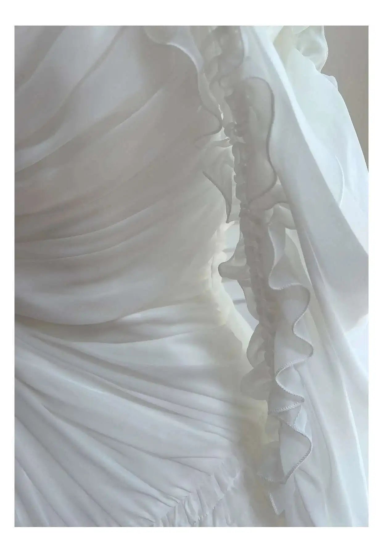 Lunivop Chiffon Ruffled Irregular Ball Dresses For Women Asymmetric Neckline Elegant White Dress Formal Clothing New 2025