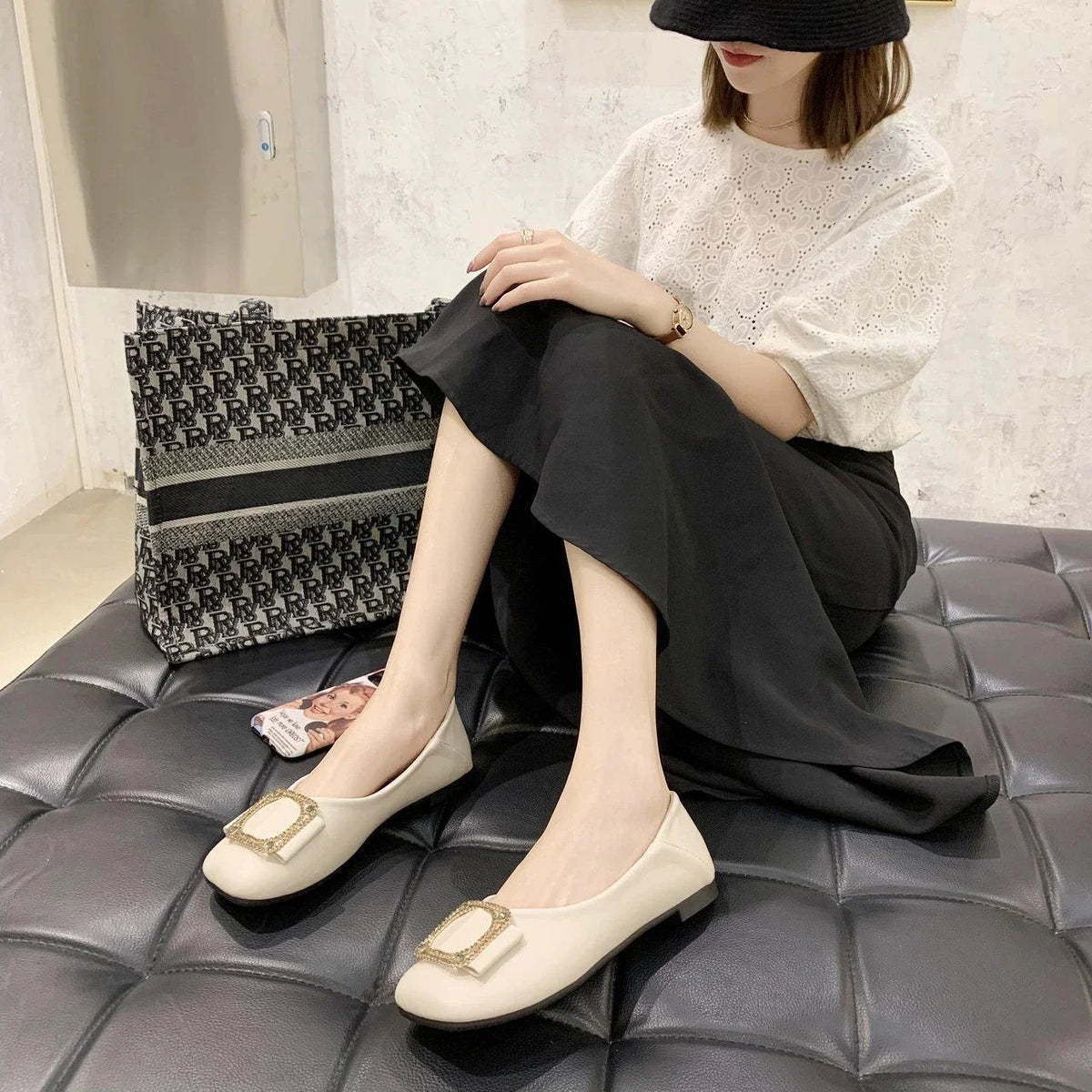 Lunivop  Low Heel Elegant Shoes for Women Slip-on Moccasins Woman Flats Quick Delivery Trend with Discount Non Promotion Young Chic