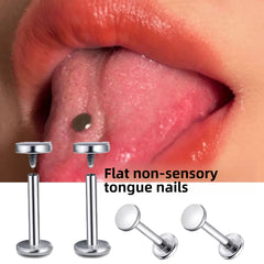 Lunivop Flat Bottom Inner Tooth Tongue Stud Comfort 1.6 Rod Thick Internal Thread Surgical Steel Lip Ring Tongue Nail Puncture Jewelry