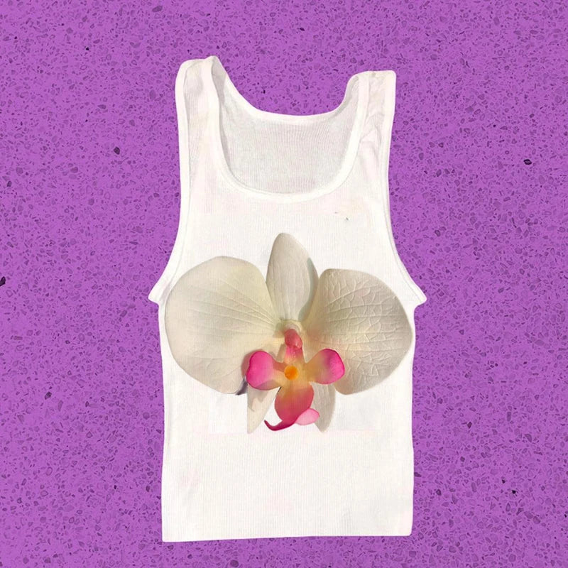 Lunivop Crop Tops Y2k Flower Vintage Top for Women 90s Vintage Clothes Women's Cropped Aesthetic Clothing Trashy  2000s Harajuku Woman
