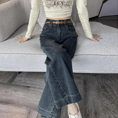Lunivop  High Waist Retro Narrow Wide Leg Pants Women Winter New Slimming High Waist Loose Hanging Feel Ankle Length Casual Trousers