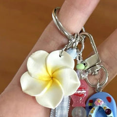 Lunivop  Fashionable Summer Island Themed Slipper Bag Charm Keychain Accessory for Trendy Fashion Enthusiasts and Travelers