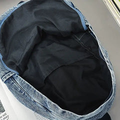 Lunivop  Denim Casual Versatile Large Capacity Backpack College Student Bags Retro Japanese Backpack