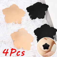 Lunivop Women Invisible Nipple Cover Reusable Adhesive Petals Breast Chest Bra Strapless Skin Black Nipple Sticker Pad for Party Dresses