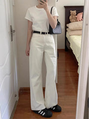 Lunivop  Women's High Waist Wide Leg Jeans Draping Loose Fit Bootcut Trousers Slimming Effect Pear Shape Body Spring New Style plus Size