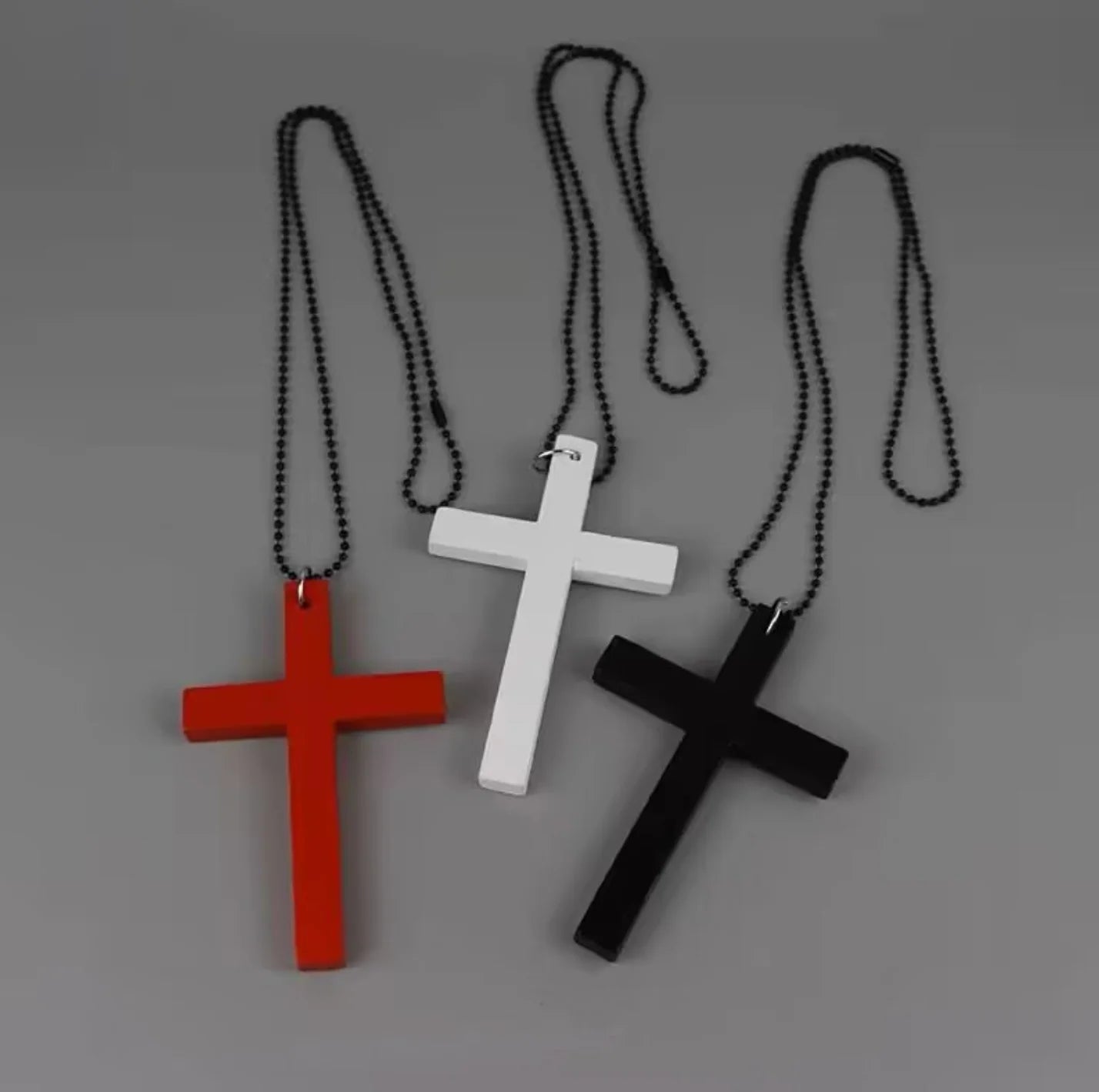 Lunivop Trendy Cool Punk Gothic Wood Cross Pendant nNecklace for Women Men Vintage Black Hip Hop Y2k Necklace Party Jewelry Gift