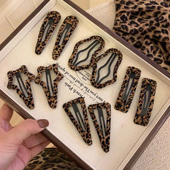 Lunivop  2Pcs Korean Leopard Print Hair Clips for Women Girls Sweet Cute Star BB Clips Bangs Hairpin Y2K Clips Headdress Hair Accessories