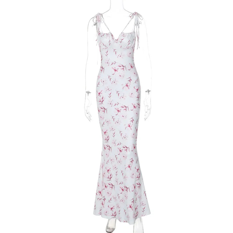 Lunivop Floral Print Sleeveless Bodycon Long Women'S Dresess Elegant Evening Summer Party Vacation Beachwear Casual Clothes