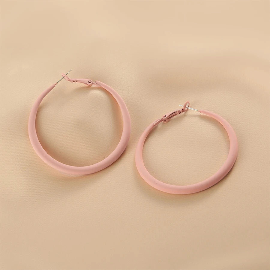 Lunivop Korean Fashion Simple Pink Round Square Earrings for Women Exquisite Copper Earring Sweet Elegant Party Jewelry Girlfriend Gifts