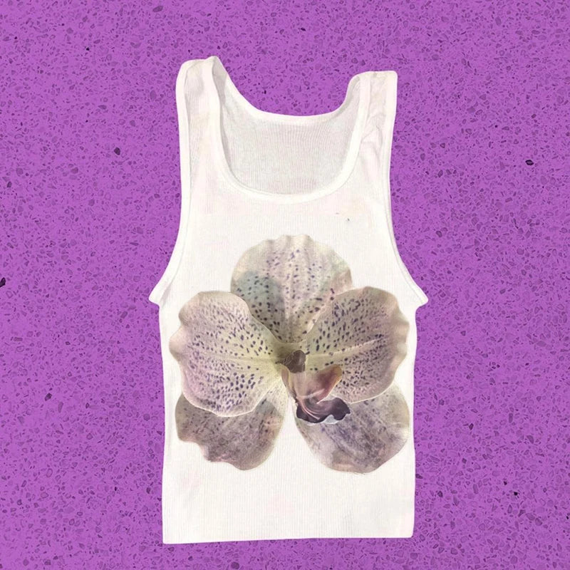 Lunivop Crop Tops Y2k Flower Vintage Top for Women 90s Vintage Clothes Women's Cropped Aesthetic Clothing Trashy  2000s Harajuku Woman