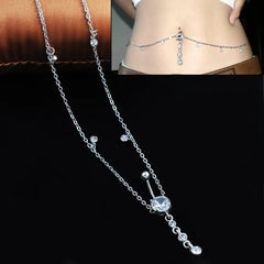 Lunivop Fashion Waist Chains Rhinestone Dangling Belly Chain Body Piercing Jewelry Navel Piercing Belly Ring Chain Belly Ring with Chain