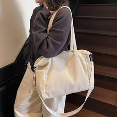 Lunivop  Casual and Lazy Style Bag for Women, Autumn and Winter New Fashion Corduroy Tote Bag, Large Capacity Commuter Shoulder Bag, Underarm Bag, Crossbody Bag