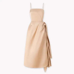 Lunivop Fashion Solid Color Folds Dress Women's Irregular Suspender Waist Cinching Dresses 2025 Summer New Tide