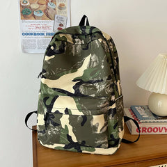 Lunivop  Camouflage Backpacks For Women Large Capacity Waterproof Nylon School Bags Unisex Graffiti Leisure Or Travel Bags Green Satchels