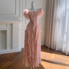 Lunivop Fashion Women Dress Short Sleeve Slash Neck Solid Color Female Summer Evening Party Dresses New Tide