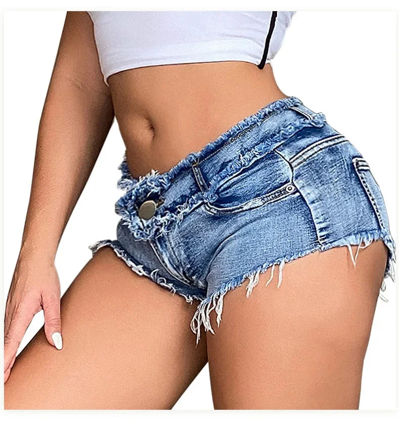 Lunivop New Summer Fashion Women's Denim Shorts European Style Stretch Ripped Style Wish Explosive Popular Shorts