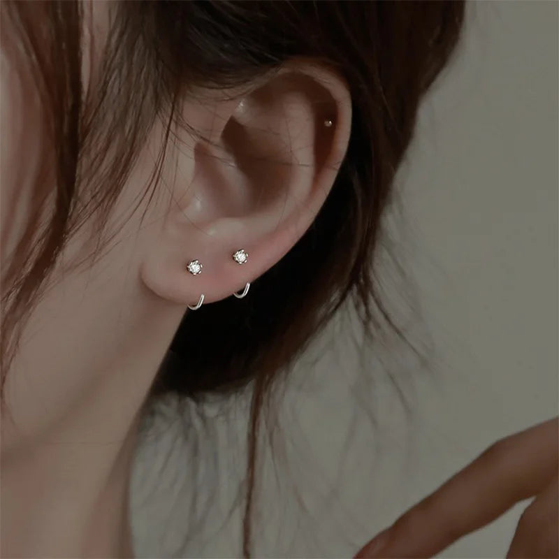 Lunivop INS Trendy Silvery Golden Plated Earrings for Women Glossy  Jewelry Sweet Cool Temperament Accessories
