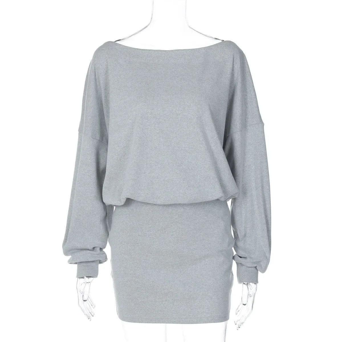 Lunivop  Fashion Solid Casual Bodycon Mini Dress Women Autumn Sexy Off Shoulder Long Sleeve Slim Streetwear Night Clubwear Vestidos