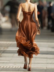 Lunivop  Elegant Women Lace Patchwork Dress Summer Beach Backless Sleeveless Cinched Waist Female Long Dresses Summer  Lady Robe