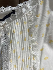 Lunivop  Little Yellow Ducks Lace-up Dress Women Summer Bow Lace Trim Sleeveless Slim A-line Vestidos Cute Sweet Cotton Camis Dresses New