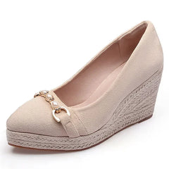 Lunivop  Women's Wedges Sandals  New Sandals Metal Beads Pumps New Style Espadrilles High Thick-heeled Platform Shoes