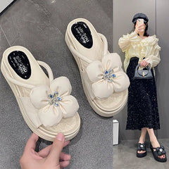 Lunivop Women Summer Beach Wedges Sandals Women Heels Platform Sandals Ladies Fashion Flower Slippers Outdoor Slides Pantuflas De Mujer