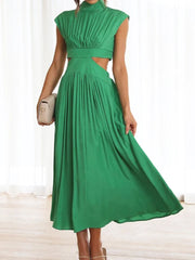 Lunivop  Women Beach Maxi Long hollow out Dress Casual Fashion Summer Sexy V-neck Waist Midi Long Dress Vintage A-line Sundress vestidos