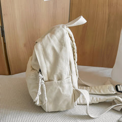 Lunivop 100% Cotton Small Backpacks Women Solid Canvas Little Leisure Or Travel Bags Cute Cloth Child School Bags Shoulder Green Package