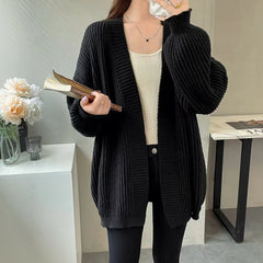 Lunivop Open Front Cardigan for Women Cozy Knitted Long Sleeve Plain Sweater Jacket Autumn Winter Casual Chic Outfit