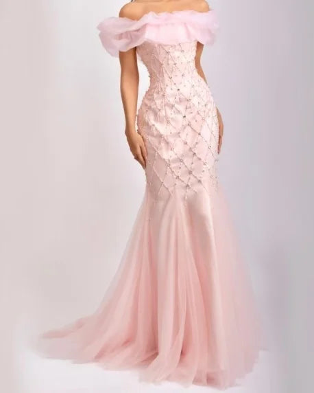 Lunivop  Elegant Sparkle Off the Shoulder Prom Dress  Formal vestidos para festas Mermaid Beading Sequins Evening Dress