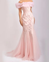 Lunivop  Elegant Sparkle Off the Shoulder Prom Dress  Formal vestidos para festas Mermaid Beading Sequins Evening Dress