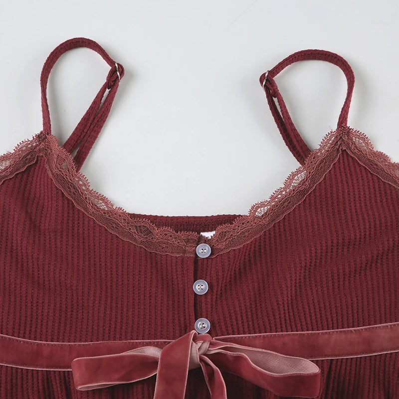 Lunivop  Cute Coquette Bandage Bow Tees Women Summer Casual Fashion Loose A-line Camis Vintage y2k Crop Top Retro Aesthetic Vest