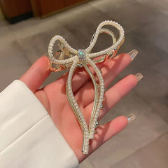 Lunivop  Luxury Pearl Crystal Butterfly Hair Claw Clips For Women Girls Elegant Hairpin Geometric Crab Female Hair Accessories Gift