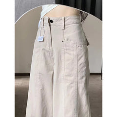 Lunivop  American Trendy Vibe Women's Retro Style Loose High Waisted Straight Wide Leg Denim Pants