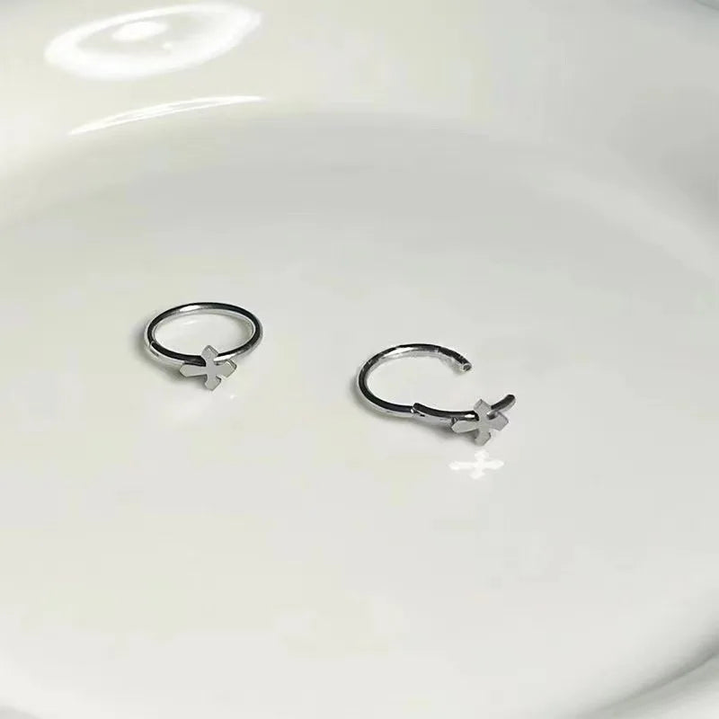 Lunivop INS Cross Heart Seamless Closed Ring Lip Ring Titanium Steel Ear Bone Studs For Cool Girl Labret Piercing Jewelry Men Women