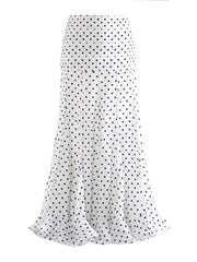 Lunivop Fashion Women's High Waist Skirt Polka Dot Flounce Elegant A Line Female Skirts New Tide