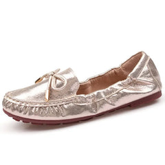 Lunivop  Bow tie Loafers Silver Gold Ballet Flats Casual Slip On Shoes Woman Shallow Soft Summer Women Flat