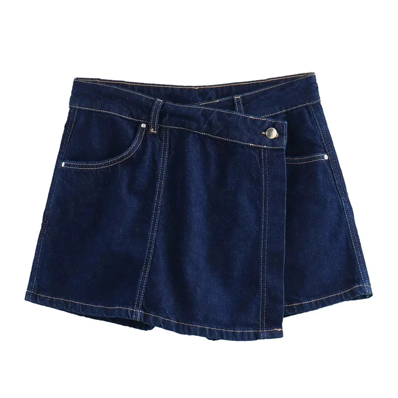 Lunivop Blue Denim Shirt Woman Short Sleeve Cropped Shirt Women Summer Short Tops Woman Streetwear Y2k Stylish Women's Blouses