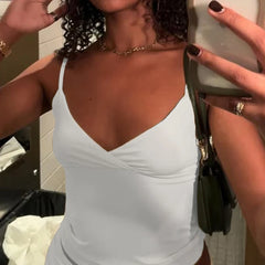 Lunivop  Sexy Low Neck Crop Top y2k Aesthetic Sleeveless White Tank Tops Women Basic Casual Solid Tee Vintage Sexy Camisole Summer